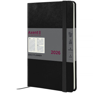Ежедневник датированный 2026 А5 AXENT Partner Strong черный (145*210) (8819-26-01-a)