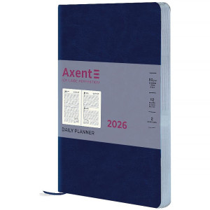 Ежедневник датированный 2026 А5 AXENT Partner City Soft синий (145*210) (8821-26-02-a)