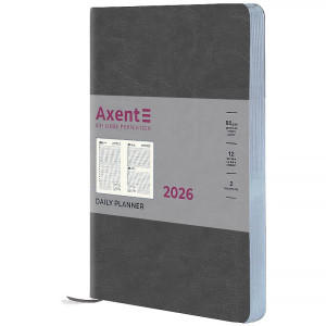 Ежедневник датированный 2026 А5 AXENT Partner City Soft серый (145*210) (8821-26-06-a)