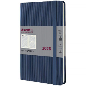 Ежедневник датированный 2026 А5 AXENT Partner Lines голубой (145*210) (8815-26-48-a)