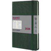 Ежедневник датированный 2026 А5 AXENT Partner Lines темно-зеленый (145*210) (8815-26-23-a)