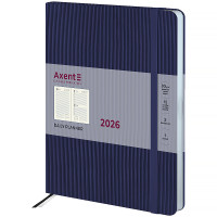 Ежедневник датированный 2026 А5 AXENT Grand Lines синий (195*255) (8831-26-02-a)