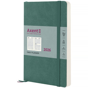Ежедневник датированный 2026 А5 AXENT Partner Soft Skin серо-лазурный (145*210) (8810-26-48-a)