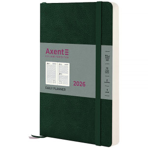 Ежедневник датированный 2026 А5 AXENT Partner Soft Skin темно-зеленый (145*210) (8810-26-23-a)