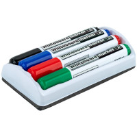 Набір маркерів для сухостираєма дошок + магнітний тримач-губка 4 кольори Axent Whiteboard 2 мм (d2800-80)