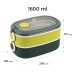 Ланчбокс подвійний з наповненням Kite K25-1181-3, 1600 мл, зелений