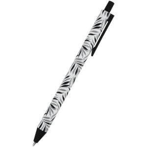 Ручка автомат кулькова Axent Black Leaves 0,5 мм, синя (ab1092-07-a)