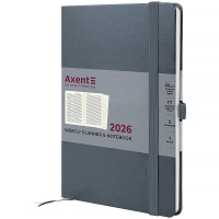 Еженедельник датированный 2026 А5 AXENT Prime Strong серый (145*210) (8507-26-62-a)