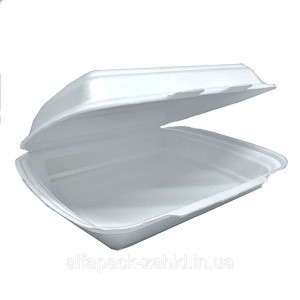 Ланч-бокс белый 24*20*7,4см без деления 150 шт