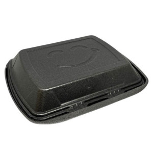 Ланч-бокс черный 24*20*7,4см без деления 150 шт