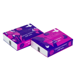 Салфетки косметические 2слой 20 х 13,3 см Parus (100 шт)
