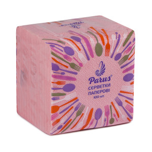 Салфетки 1слой 24 х 24 см Parus розовые (100 шт)