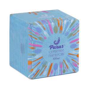 Салфетки 1слой 24 х 24 см Parus синие (100 шт)