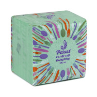 Салфетки 1слой 24 х 24 см Parus зеленые (100 шт)