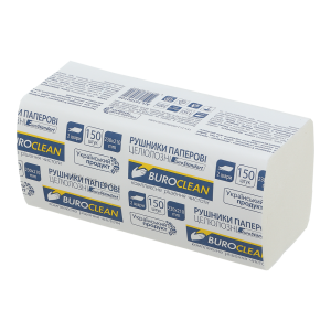 Полотенца-вкладыши V-образ 2-слой Buroclean белые 23 х 21 см (150 шт)