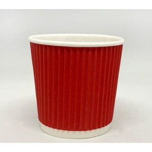 Стакан однораз гофрированный 110 мл 25 шт красный
