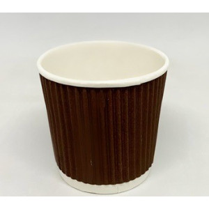 Стакан однораз гофрированный 110 мл 25 шт коричневый