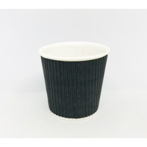 Стакан однораз гофрированный 110 мл 25 шт черный