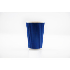 Стакан однораз гофрированный 185 мл 25 шт синий