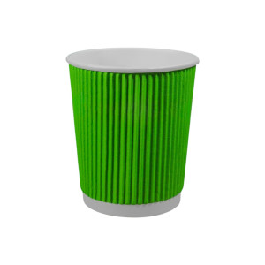 Стакан однораз гофрированный 250 мл 25 шт зеленый