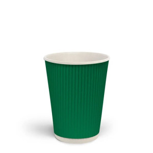 Стакан однораз гофрированный 400 мл 25 шт зеленый