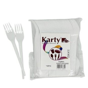 Вилка одноразовая 16 см 100 шт/уп. белая