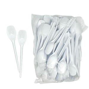 Ложка кофейная одноразовая белая 13 см 200 шт