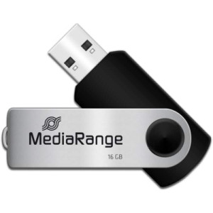 USB флеш накопитель Mediarange 16GB Black/Silver USB 2.0 (MR910)