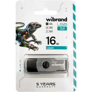 USB флеш накопитель Wibrand 16GB Lizard Black USB 3.2 (WI3.2/LI16P9B)
