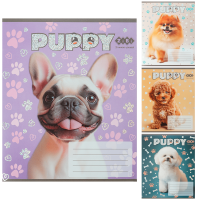 Тетрадь ученическая школьная DOGS, 12 л., косая, KIDS LINE (ZB25.1753C)