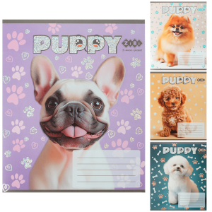 Тетрадь ученическая школьная DOGS, 12 л., косая, KIDS LINE (ZB25.1753C)