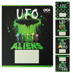 Тетрадь ученическая школьная UFO, 24 л., линия, KIDS LINE (ZB25.1771L)
