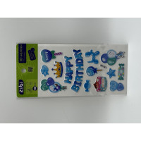 3D наліпки Happy Birthday Блакитна корона 18 см, KIDS Line (ZB.63354)