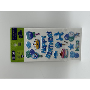 3D наклейки Happy Birthday Голубая корона 18 см, KIDS Line (ZB.63354)