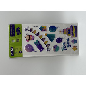 3D наклейки Happy Birthday мальчишеская вечеринка 18 см, KIDS Line (ZB.63353)