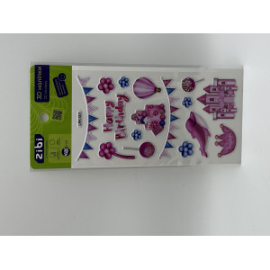 3D наклейки Happy Birthday Розовая крепость 18 см, KIDS Line (ZB.63349)