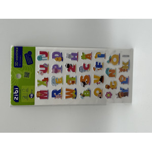 3D наклейки Английская азбука, животные 22 см, KIDS Line (ZB.63310)