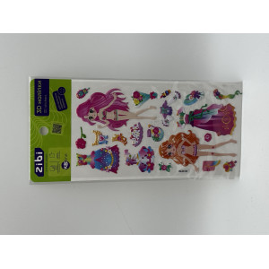 3D наклейки Девочки-принцессы цветочный праздник 18 см, KIDS Line (ZB.63369)
