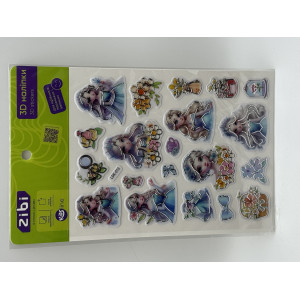 3D наклейки Цветочные принцессы 19 см, KIDS Line (ZB.63398)