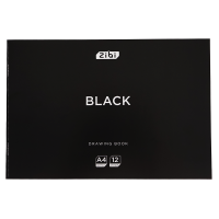 Альбом для рисования BLACK, А4, 12 л., 120 г/м2, на скобе, черный, KIDS Line (ZB.1421-01)