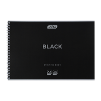 Альбом для рисования BLACK, А4, 20 л., 120 г/м2, на пружине, черный, KIDS Line (ZB.1440-01)