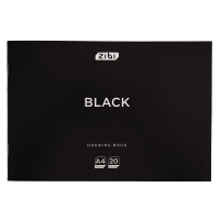 Альбом для рисования BLACK, А4, 20 л., 120 г/м2, на скобе, черный, KIDS Line (ZB.1423-01)