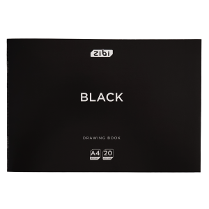 Альбом для рисования BLACK, А4, 20 л., 120 г/м2, на скобе, черный, KIDS Line (ZB.1423-01)