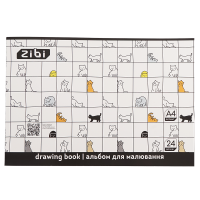 Альбом для малювання CUTE CATS, А4, 24 арк., 120 г/м2, на скобі, білий, KIDS Line (ZB.1424-12)