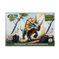 Альбом для рисования DINO, А4, 20 л., 120 г/м2, на пружине, темно-зеленый, KIDS Line (ZB.1440-16)