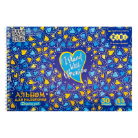 Альбом для рисования PATRIOT "HEARTS", А4, 30 л., 120 г/м2, на пружине, синий, KIDS Line (ZB.1451-02)