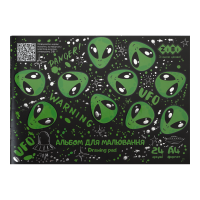 Альбом для малювання UFO, А4, 24 арк., 120 г/м2, на скобі, чорний, KIDS Line (ZB.1432-01)