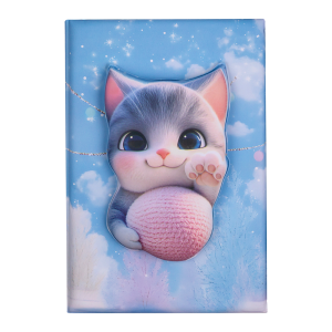 Блокнот 3D KITTY, 145 х 210 мм, 80 арк., клітинка, Soft PU обкладинка, асорті, KIDS Line (ZB.700008)