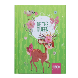 Блокнот BE THE QUEEN, А-6, 64л., кл., тв. обкл., мат. лам.+лак, гліт, салатовий (ZB.12713-15)