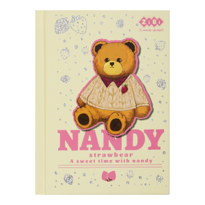 Блокнот BEAR TOY, А6, 64 арк., клітинка, тв. обл., мат. ламін.+лак, бежевий, KIDS Line (ZB.12721-28)